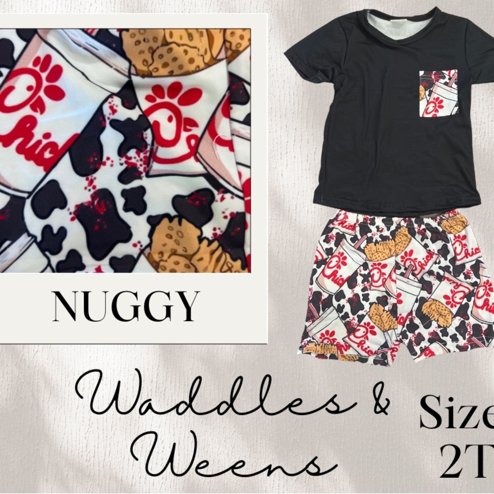 Nuggy Kids Pajama Set - Black and Red